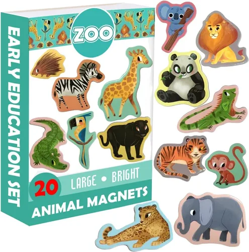 Vista 12 de Forest Photo - Imanes para niños pequeños, 20 animales magnéticos para nevera
