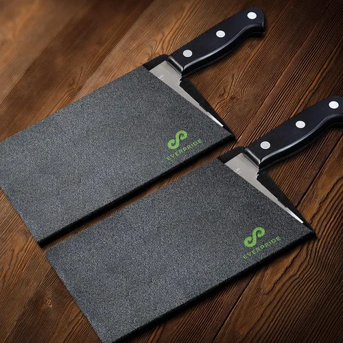 Vista 4 de EVERPRIDE Butcher Chef - Protectores de borde para cuchillos de chef (juego de 2 piezas) Protectores de borde de hoja de cuchillos anchos – Juego