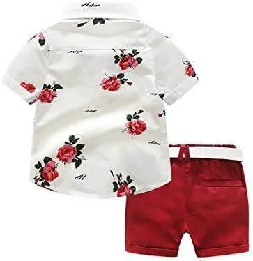 Vista 4 de Mubineo Conjunto de bermudas de verano para niños pequeños y niños pequeños