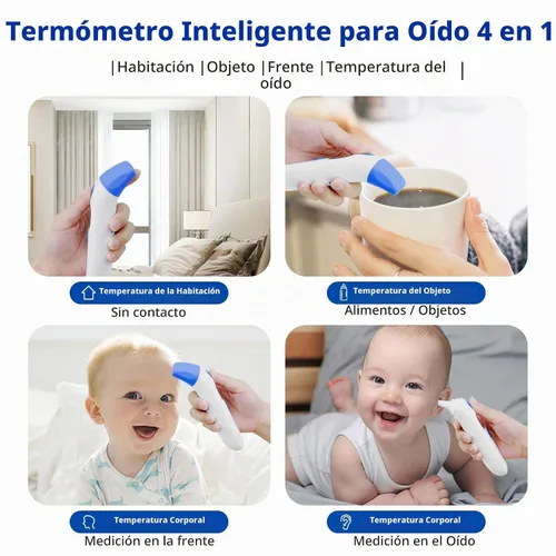 Vista 5 de Berrcom - Termómetro 3 en 1 para frente y oído para adultos y niños