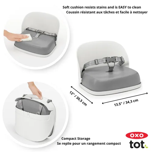 Vista 5 de Asiento elevador con correas para niños de Oxo Tot , Gris