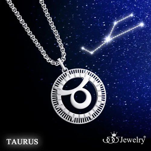 Vista 7 de 555Jewelry Collar con colgante de horóscopo, signo del zodiaco de acero inoxidable para hombres y mujeres