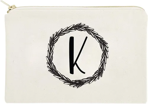 Vista 9 de The Cotton & Canvas Co. Bolsa de cosméticos personalizada con monograma y bolsa de maquillaje de viaje, A