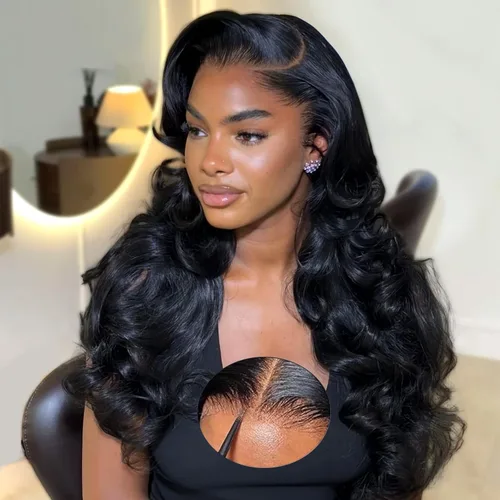 Vista 10 de Ruiyu Shaggy Haircuts Bob Curly Wig with Bangs Human Hair 2x4 HD Lace Closure Wear and Go Glueless Wig Water Wave Wigs with Bangs for Black Women