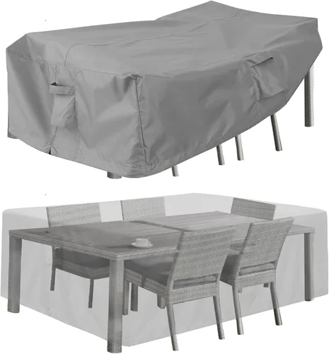 Vista 10 de PureFit Fundas para muebles de patio, funda impermeable para muebles de mesa de exterior rectangular, cubierta de sofá seccional de patio