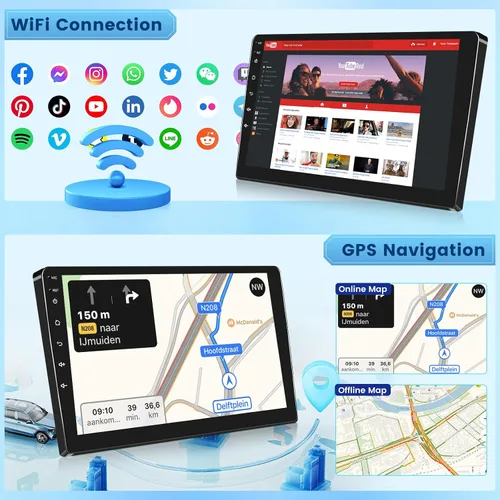 Vista 6 de [2+64G] NHOPEEW - Radio de coche para Ford F150 F 150 F-150 2009-2012, pantalla táctil de 9 pulgadas, Android Car Stereo, Carplay inalámbrico