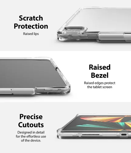 Vista 12 de Ringke Fusion Plus [Funda + soporte para lápices] compatible con iPad Pro 12.9 (6ª generación 2022, 5ª generación 2021), parte trasera dura