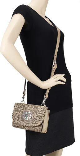 Vista 4 de Texas Two Step Small Cross Body BagWallet, Beige