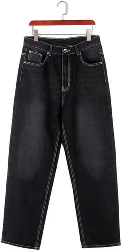 Vista 5 de Pantalones de mezclilla holgados Y2k para hombre, ajuste holgado, estilo hip hop, vintage, holgados, pantalones de mezclilla de moda para danza