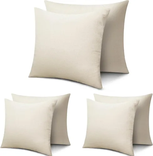 Vista 15 de Fundas de almohada de sublimación en blanco de 16 x 16 pulgadas, fundas de almohada beige a granel para vinilo de transferencia de calor, juego de 6
