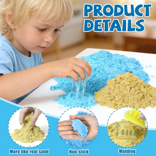 Vista 4 de YongnKids Juguetes de Caja de Arena Sensorial de Sirena para Niños Pequeños Niñas - Juguetes de Sirena para Niños Kit de Arena de Juego Juguete