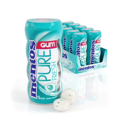 Vista 9 de Mentos Pure Fresh - Goma de mascar sin azúcar con xilitol, menta fresca, botella de 15 piezas (paquete a granel de 10)