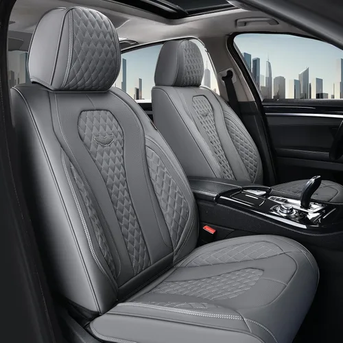 Vista 56 de Coverado Fundas de asiento de automóvil, fundas de asiento delantero, funda de asiento de coche beige, fundas impermeables para asiento