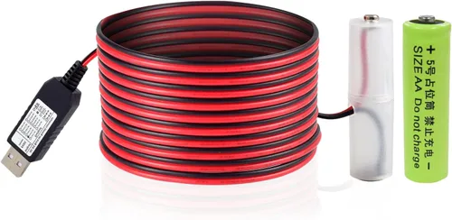 Vista 9 de Kit de reemplazo de eliminador de batería USB AA de 5 V a 1.5 V, 1 cable de conexión AA de 78 pulgadas (1AA-1.5V)
