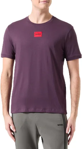 Vista 7 de Hugo Mens Ribbed Crew Neck Regular Fit Center Logo T-Shirt Blanco (Chalk White)