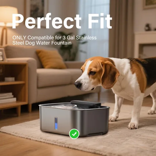 Vista 5 de FEELNEEDY - Paquete de 10 filtros de repuesto para dispensador de agua para perros de 3 galones/12 litros (FN-W13), juego de 5 meses