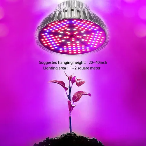 Vista 7 de highydroLED Bombilla LED de crecimiento de 100 W de espectro completo, bombilla para plantas con 150 LED para plantas de interior, enchufe E26/E27