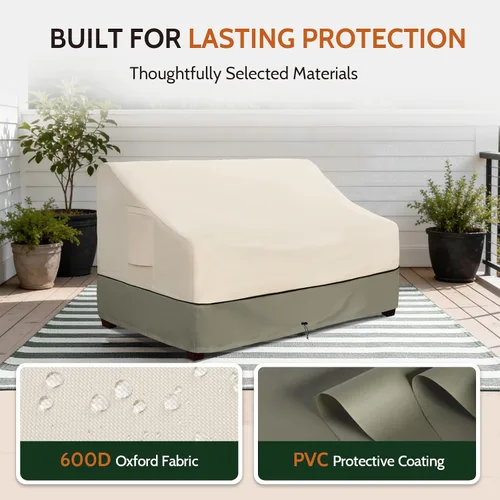 Vista 3 de COSFLY Fundas Impermeables para Sofás de Patio de Muebles de Exterior, Fundas para Sofás de Dos Plazas Exteriores que se Adaptan hasta 54A x 38P x