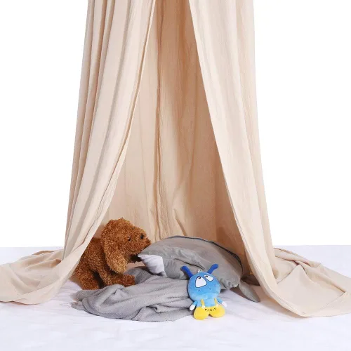 Vista 4 de Zerodis Toldo de cama para niños, estilo romántico, caqui, 94.5 x 19.7 x 106.3 pulgadas