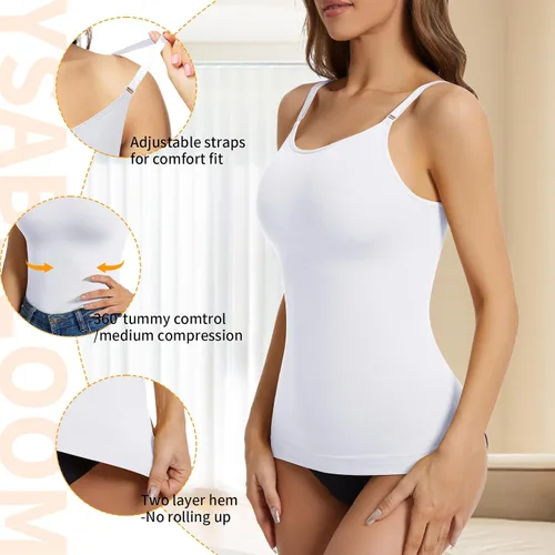 Vista 3 de Ysabeloom Camisola de compresión para mujer, con control de barriga, moldeadora, camiseta de compresión
