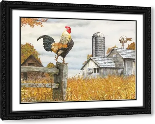 Vista 9 de ArtDirect - Wargo, Ed 18x15 Black Modern Framed Art Print Titled: Down on the Farm II