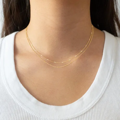 Vista 3 de CHESKY Collar con dije de satélite de moda para mujer, chapado en oro de 14 quilateschapado en plata, gargantilla delicada, collares de cuentas
