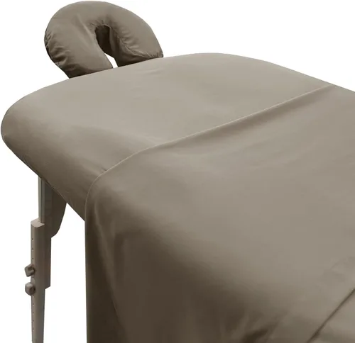 Vista 11 de London Linens Juego de sábanas de microfibra suave para mesa de masaje de 3 piezas, incluye funda para mesa de masaje, sábana bajera ajustable