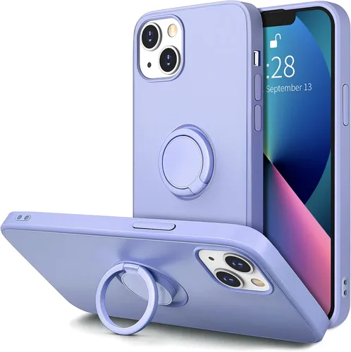 Vista 8 de Hython Funda para iPhone 13 con soporte de anillo [soporte de anillo giratorio de 360° con soporte magnético] [Soporte de montaje en automóvil]