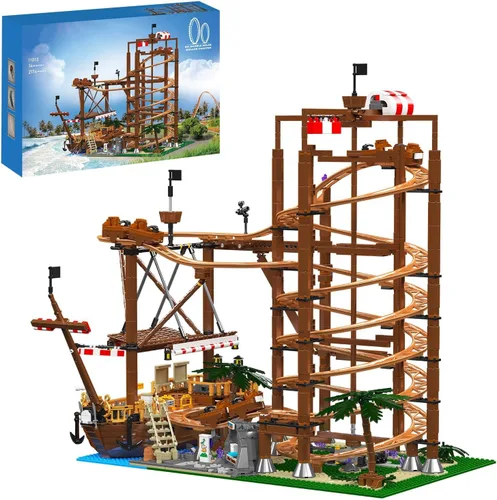 Vista 9 de Sosuy Juego de Construcción de Carrusel, Modelo de Tiovivo Motorizado Eléctrico, Juguete de Parque de Atracciones para Niños, Niñas y Adolescentes