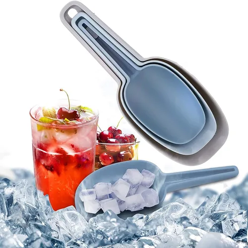 Vista 5 de Paquete de 4 cucharas de plástico para recipientes, cuchara de plástico para cubitos de hielo, cucharas de harina, productos secos, granos de café