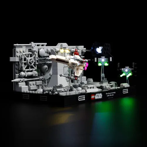 Vista 3 de Kyglaring Kit de luces LED compatible con Lego Set 75329, accesorios de iluminación compatibles con Death Star Trench Run Diorama, solo luces