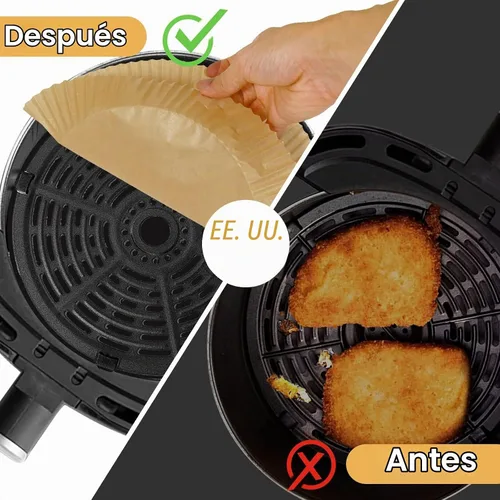 Vista 5 de SIUDANGKA Mini forros para freidora de aire de 2qt, 100 piezas de almohadillas de papel pergamino para freidora de aire antiadherentes compatibles