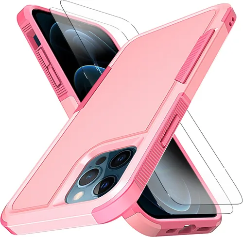 Vista 12 de YmhxcY Funda para iPhone 12 y iPhone 12 Pro, a prueba de golpes, a prueba de caídas, a prueba de polvo, a prueba de caídas, 3 capas, duradera, funda