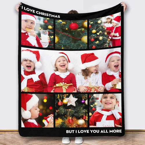 Vista 35 de Mantas de fotos personalizadas, 10 fotos personalizadas, mantas de imagen personalizadas, regalos para hermana, papá, mamá, hija, hijo