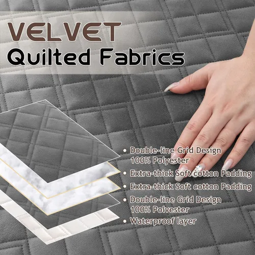 Vista 3 de Arfntevss - Fundas impermeables para sofá seccional reclinable, juego de fundas antideslizantes lavables en forma de L para sofá reclinable, Gris