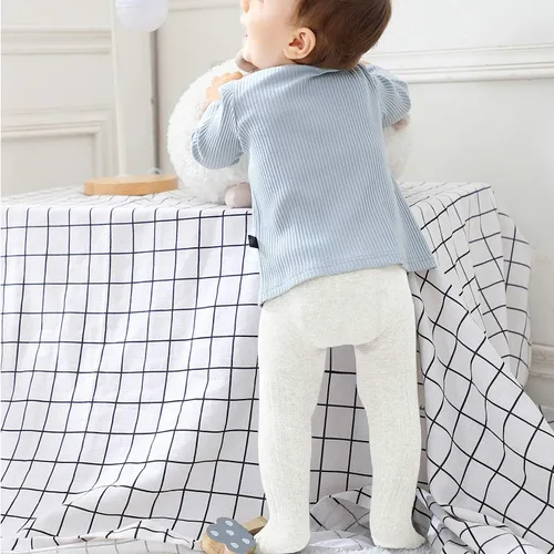 Vista 6 de Leotardos Zando suaves para niño, mallas sin costuras, de punto para bebé, cálidos, leotardos para recién nacido