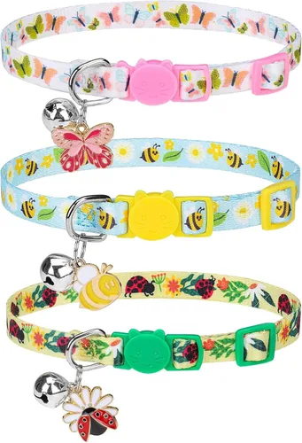 Vista 36 de PUPTECK Airtag - Collar de gato ajustable con campanas, collar de gatito ajustable para niñas y niños pequeños, cachorro, conejito, bonito accesorio