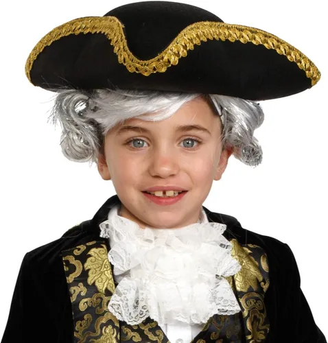 Vista 3 de Dress Up America Sombrero de tricornio para adultos - Sombrero colonial histórico para hombres - Negro - Talla única