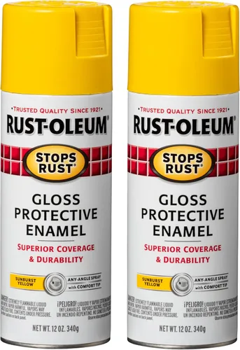 Vista 23 de Rust-Oleum 7776830 - Pintura en aerosol para prevención del óxido, 12 onzas, negro plano