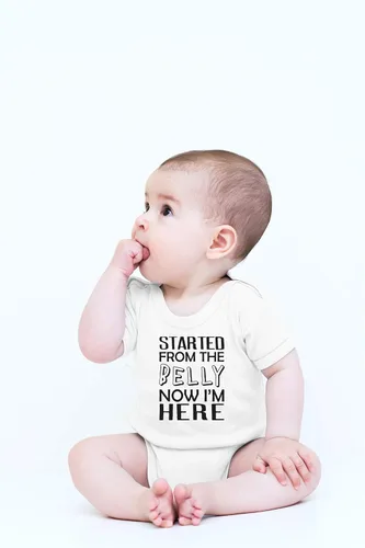 Vista 10 de CBTwear Started From The Belly, Now I'm Here - Ropa de bebé - Divertidos trajes para recién nacidos para niños y niñas