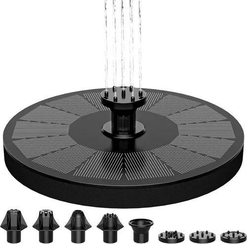 Vista 10 de Bomba de agua de fuente solar para baño de pájaros, bomba de fuente de agua flotante con energía solar para baño de pájaros, jardín, estanque
