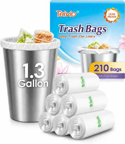 Vista 34 de Bolsas de basura medianas de 10 galones, 40 unidades, bolsas altas de basura para cocina de Teivio, 9 galones 10 galones 11 galones, forros
