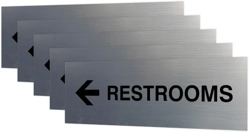 Vista 66 de Signs ByLITA Basic Restrooms - Letrero direccional para pared o puerta (negro), pequeño (paquete de 1)