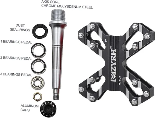 Vista 3 de ThinkTop 3 Cojinetes Ultraligero MTB BMX Road Mountain Bike Pedales Plataforma Plana Aluminio Sellado Ever Lubrique Teniendo Eje 9/16 Pulgadas