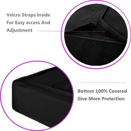 Vista 2 de Funda de TV para exteriores de 55 a 58 pulgadas, con cubierta inferior, fundas de TV impermeables 600D y material resistente a la intemperie a Negro