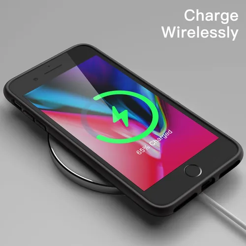 Vista 3 de JETech Funda de silicona para iPhone 8 Plus/7 Plus, color negro Tacto suave y sedoso, protección a prueba de golpes, resistente a los arañazos