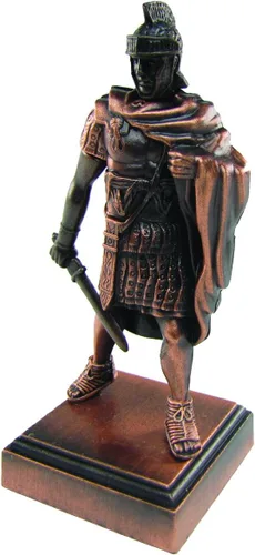 Vista 3 de Gladiador romano de metal de bronce con réplica de máscara de guerrero sacapuntas fundido a presión