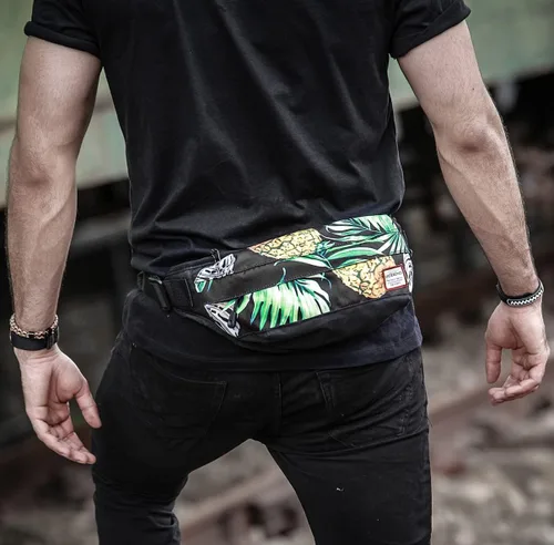 Vista 2 de AQIWO Riñonera para hombre y mujer, diseño de piña, para correr