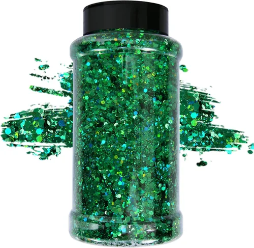 Vista 24 de TORC Purpurina holográfica negra de 4 onzas, mezcla de purpurina gruesa a granel para decoración de festivales de arte cosmético de resina
