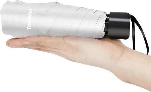 Vista 4 de TradMall - Miniparaguas de viaje, portátil, ligero, compacto, con 95% de protección UV para sol y lluvia